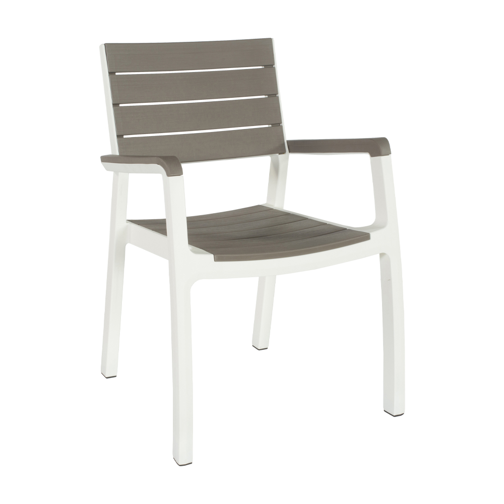 Sedia con braccioli in resina harmony keter - bianco/tortora.