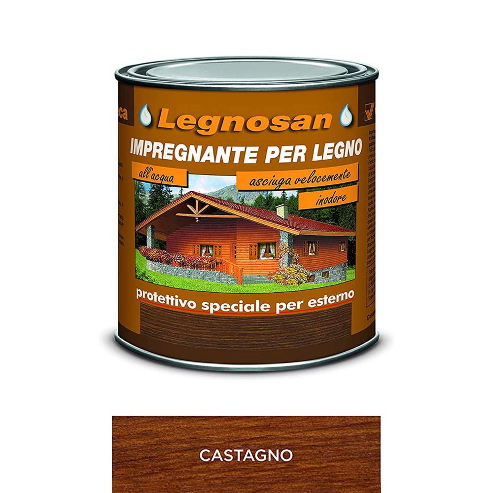 Impregnante all'Acqua per Legno Esterno Legnosan 2,5 Lt VELECA - Castagno
