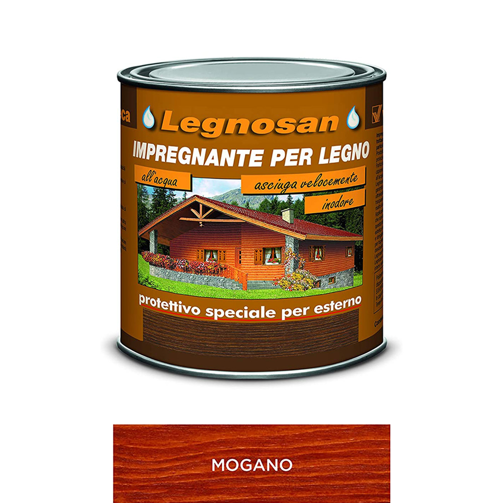 Impregnante all'Acqua per Legno Esterno Legnosan 2,5 Lt VELECA - Mogano