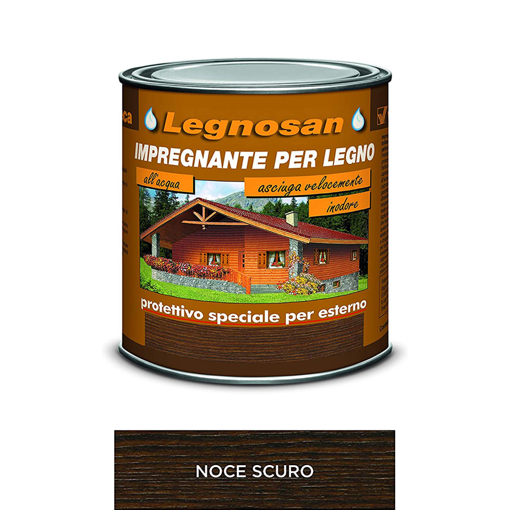 Impregnante all'Acqua per Legno Esterno Legnosan 750 ml VELECA - Noce Scuro