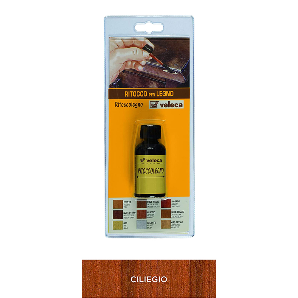 Ritoccolegno semi-coprente per graffi e scalfitture 25 ml veleca - ciliegio.