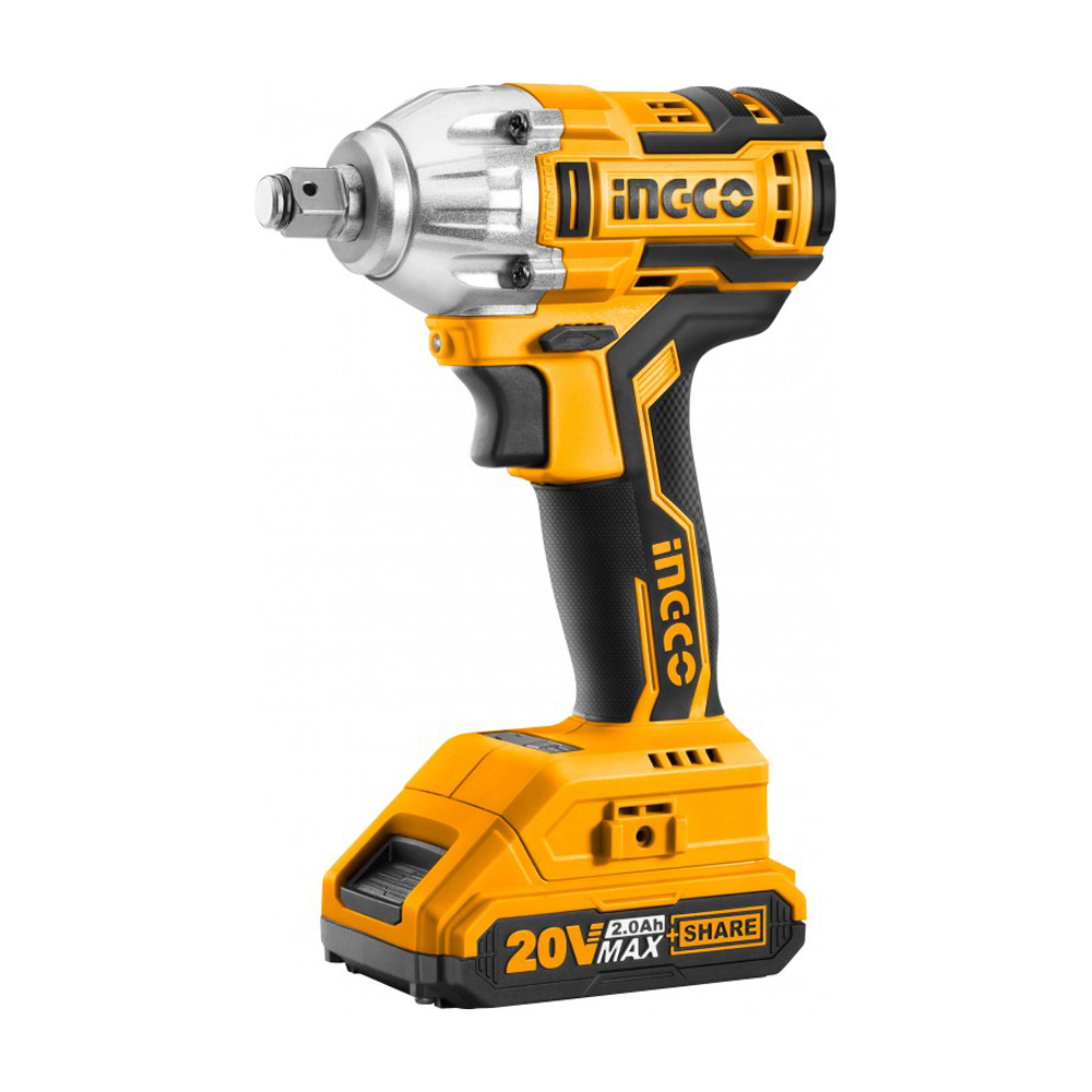 Avvitatore ad impulsi brushless 20v 2.0 ah ingco - set 2 batterie e caricatore.
