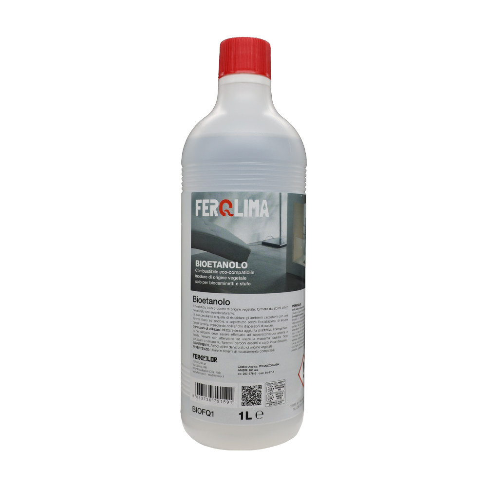 Bioetanolo Naturale per Stufe e Camini Inodore FERQLIMA 1 Lt