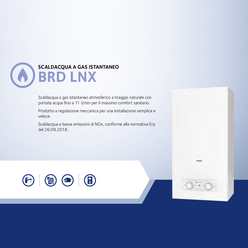 Scaldacqua a Gas Metano 11 Lt BRD LNX ONM CHAFFOTEAUX - Classe Energetica A