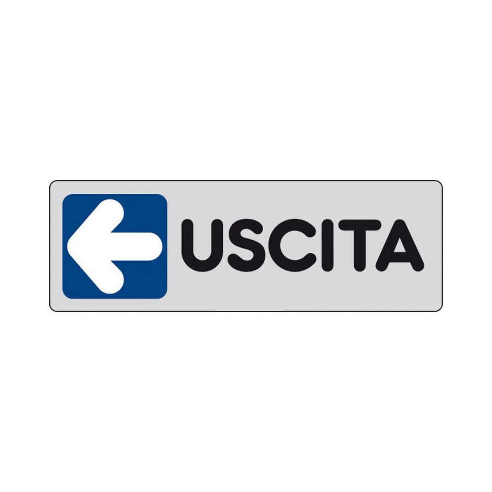 Cartello in Carta Autoadesiva 15x5 cm - USCITA A SINISTRA