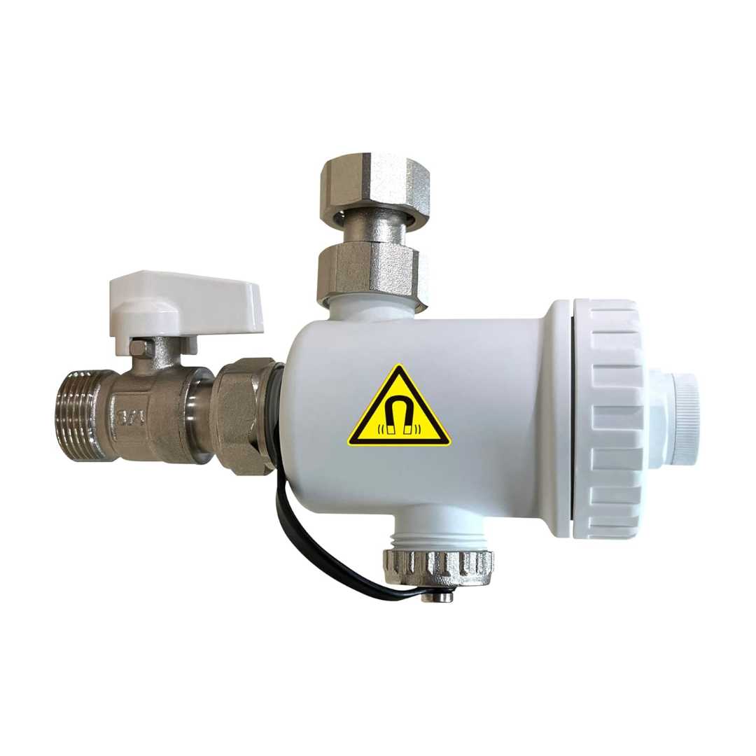 Defangatore Magnetico Sotto Caldaia Plastica Compatto Completo Valvola  Raccordo