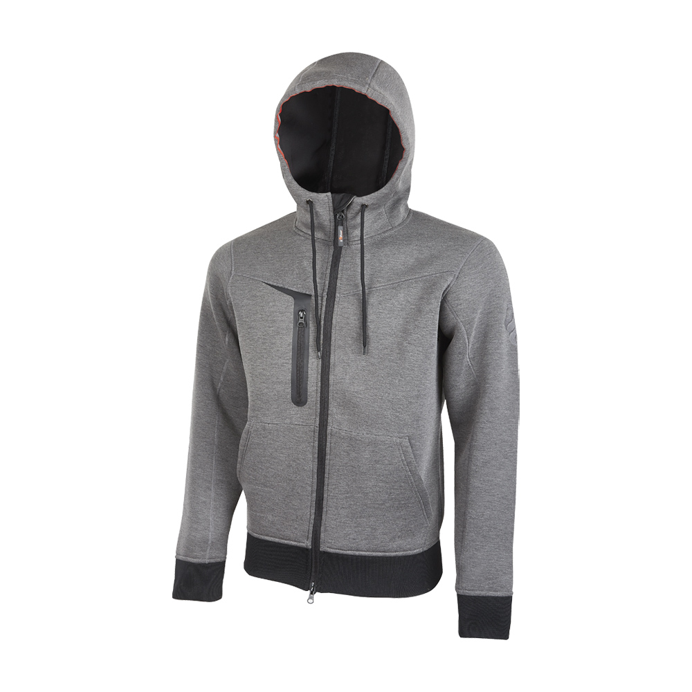 Felpa Full Zip con Cappuccio Performance Tasty Grey Meteorite U-POWER - Taglia S