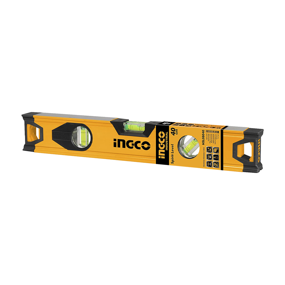 Livella 3 Bolle in Alluminio 40 cm INGCO - Precisione 0.5 mm/mt