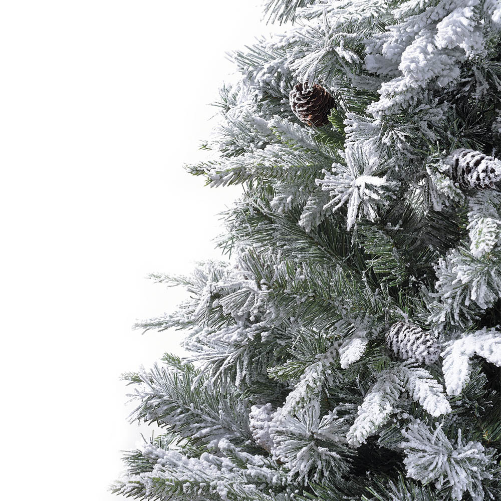 Albero di Natale Canada Super Innevato 180 cm FERCOLOR - con 1149 Rami e Pigne