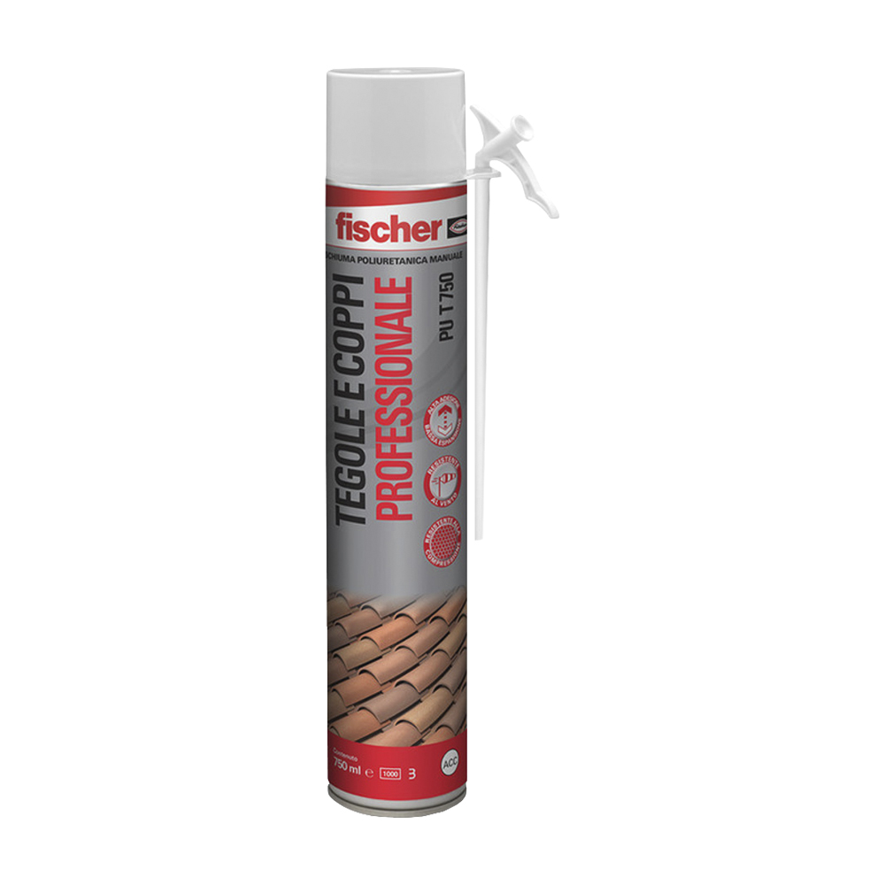 Schiuma poliuretanica pu t 750 per tegole e coppi fischer 750 ml.