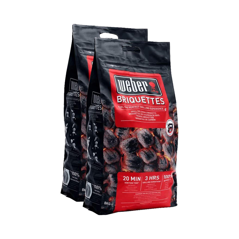 x2 Carboni Minerali in Bricchetti WEBER - 2 Sacchette da 8 kg