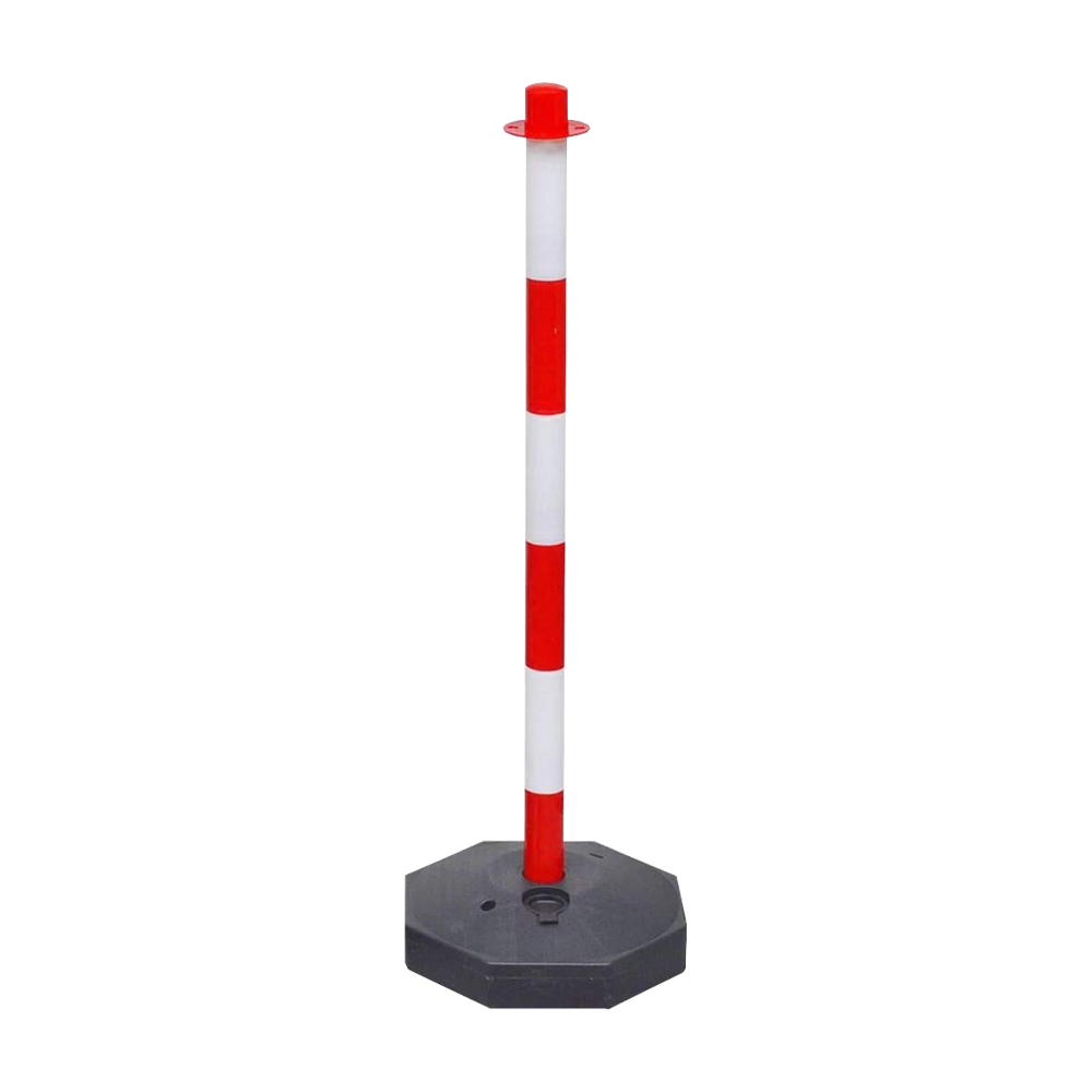 x10 Colonnina per Catena Segnaletica Rosso e Bianco 90 cm - Scatola da 10 Pezzi