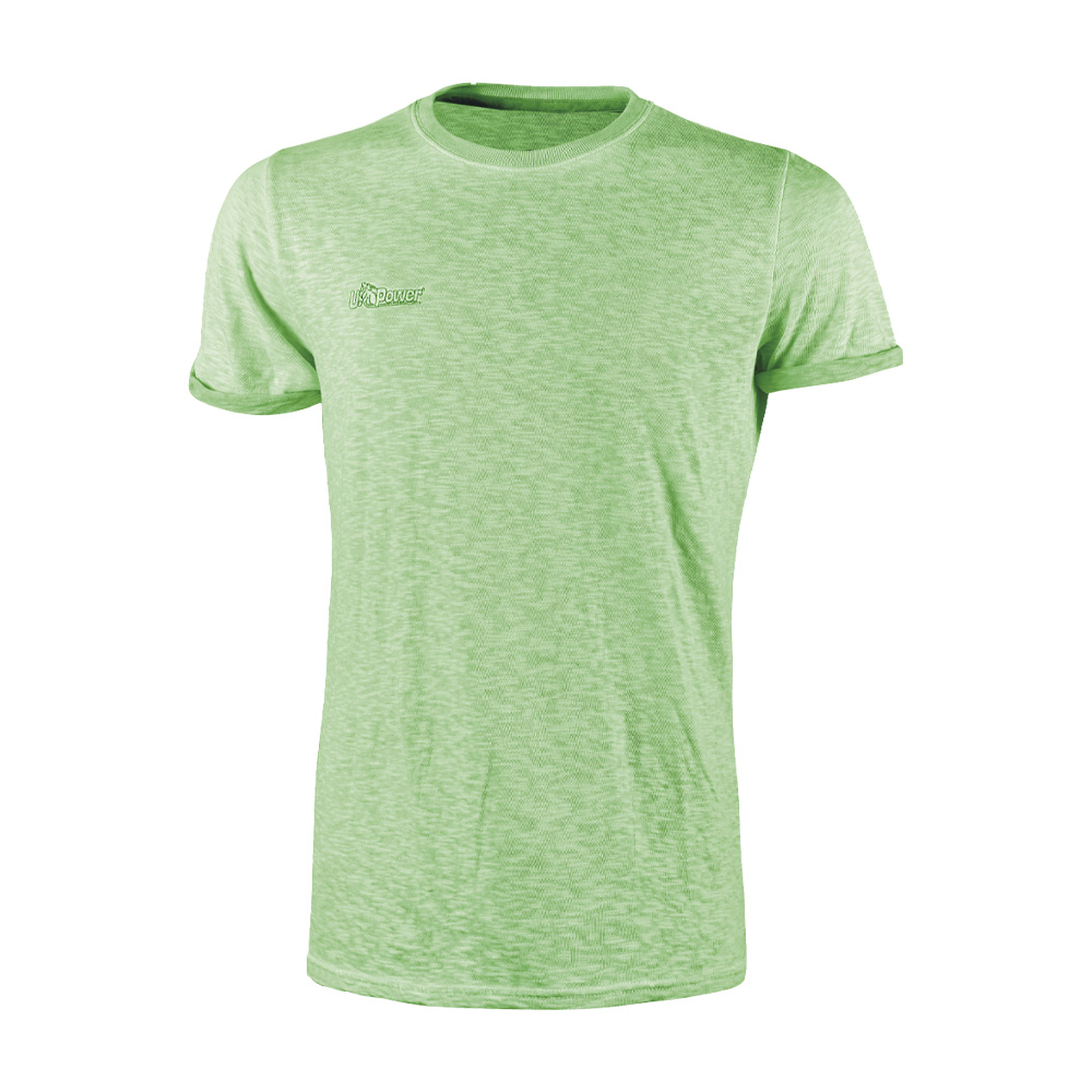 T-Shirt Cotone Fiammato Enjoy Fluo Green U-POWER - Taglia L