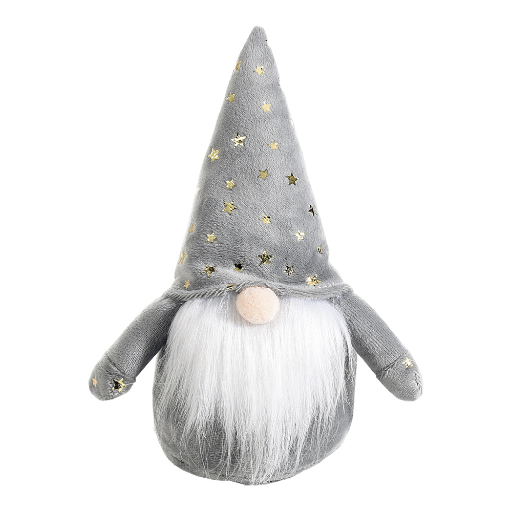 Peluche in eco-fur di babbo natale con cappello decorato fercolor - 13x8x21h cm.