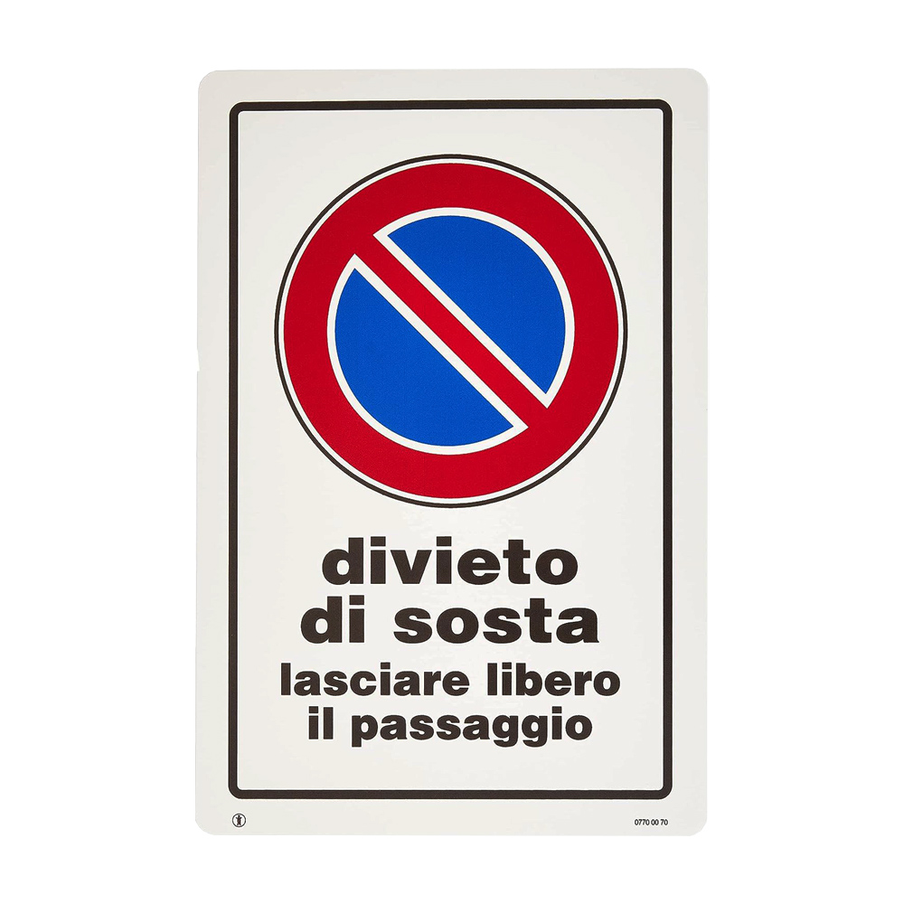 Cartello in PVC 30x20 cm - DIVIETO DI SOSTA LASCIARE LIBERO IL PASSAGGIO