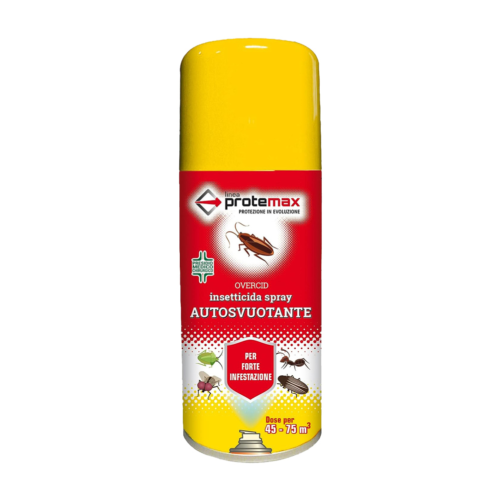 Insetticida Spray Autosvuotante Overcid 150 ml PROTEMAX - Abbattimento Immediato
