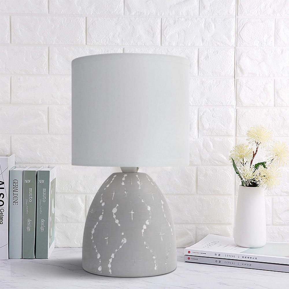 Lampada da Tavolo Vintage in Ceramica Bianco AIGOSTAR - Attacco E14