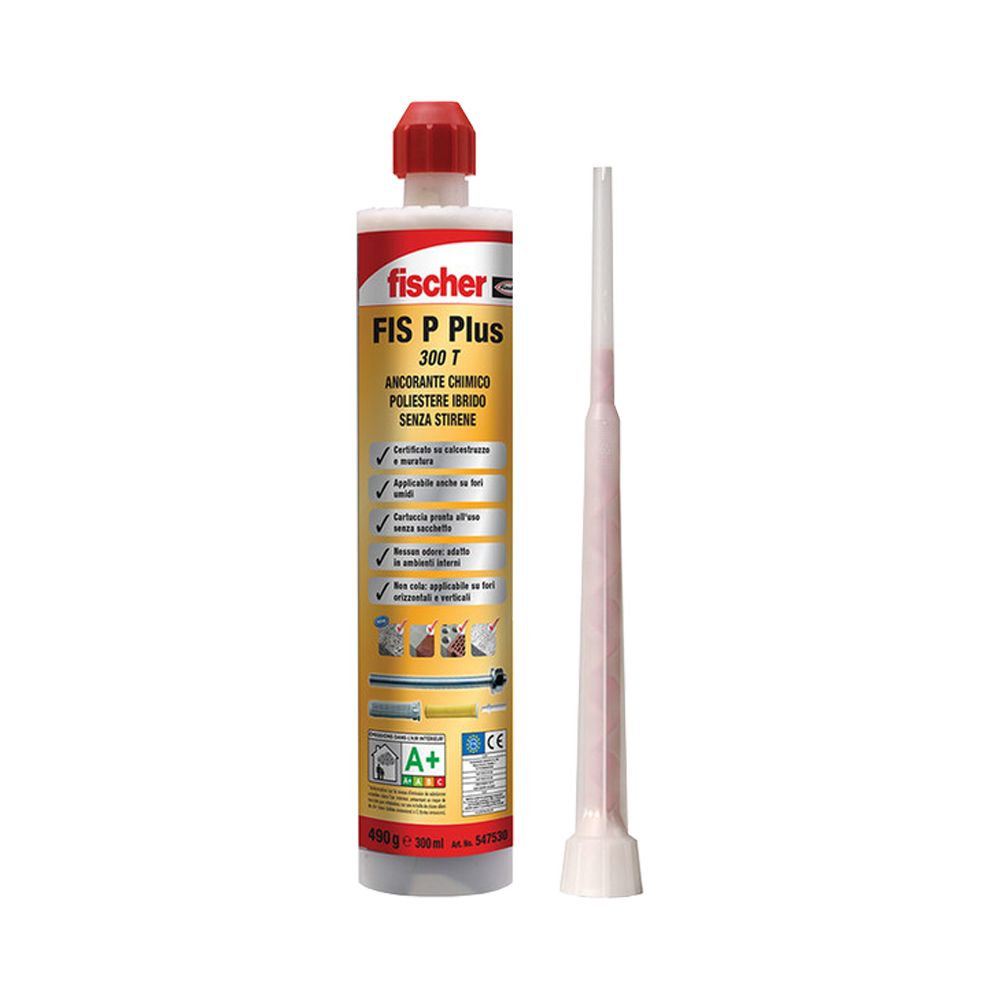 Ancorante chimico fis p lus 300t fischer 300 ml - resina ed induritore.