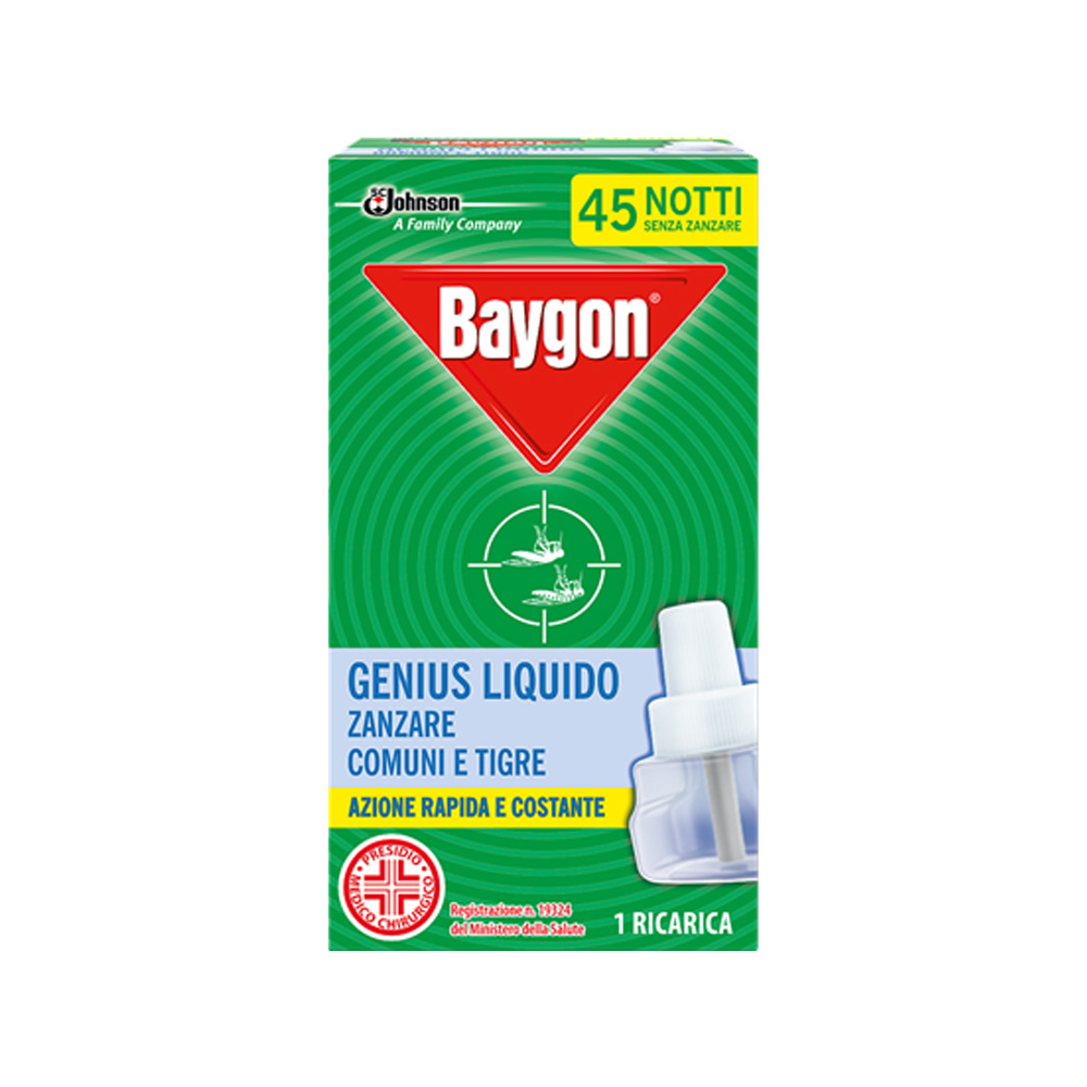 Liquido di Ricarica per Genius Liquido Base Anti-Zanzare BAYGON - 45 Notti