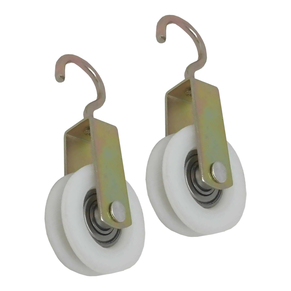 x2 Carrucola Stendibiancheria Nylon con Cuscinetto 50 mm - Conf. 2 Pezzi