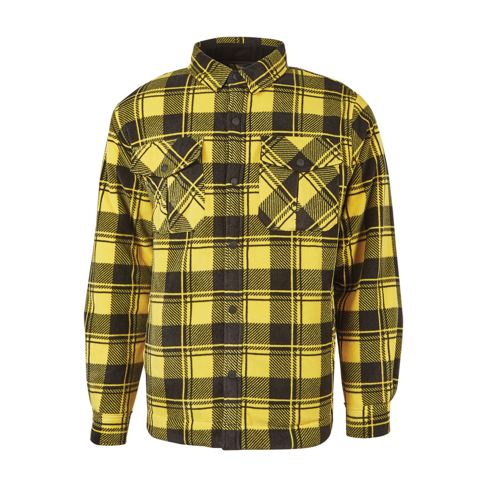 Camicione in pile exciting willow yellow pepita u-power - taglia xl.