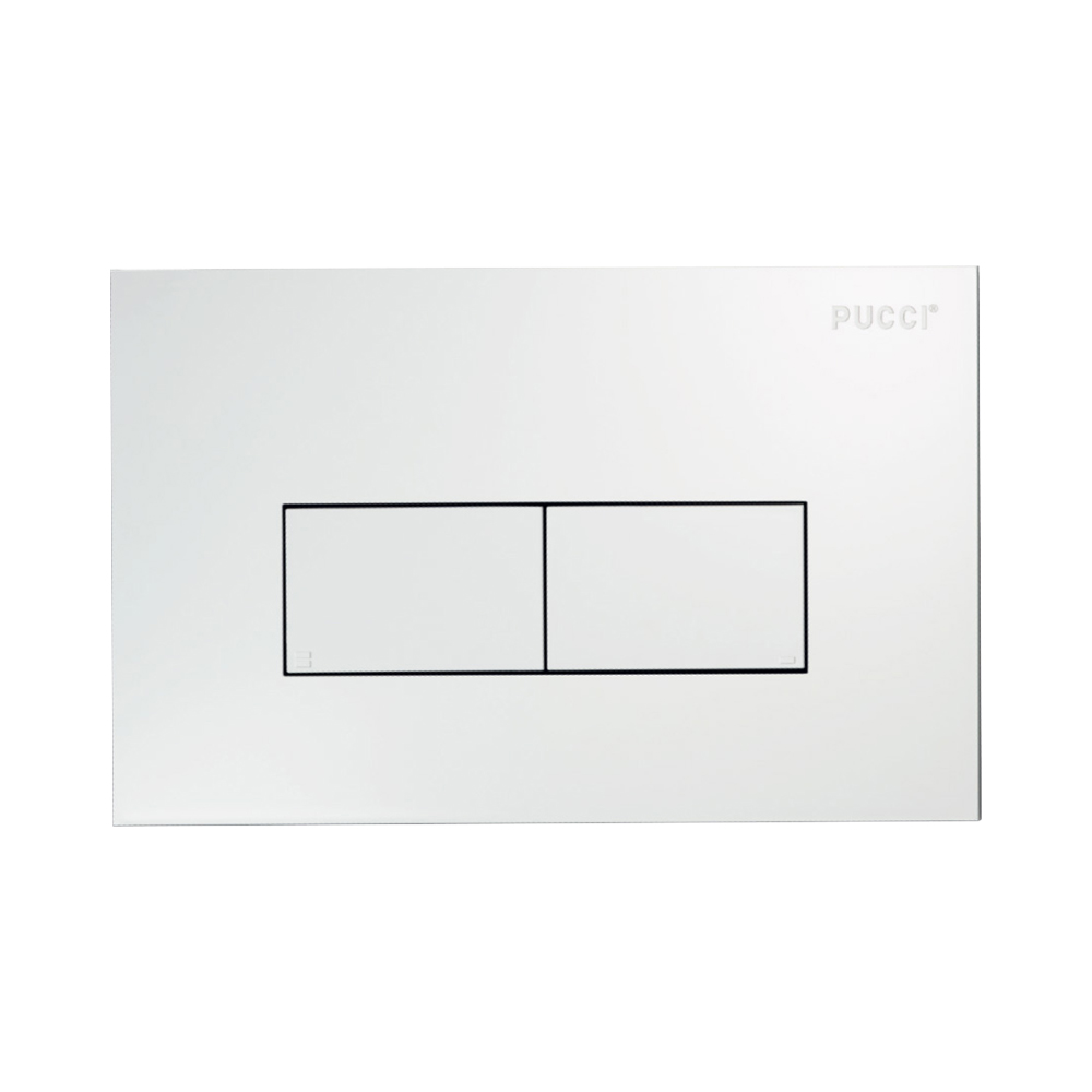 Placca per Cassette di Scarico Eco 2 Pulsanti 33x18 cm PUCCI - Bianco