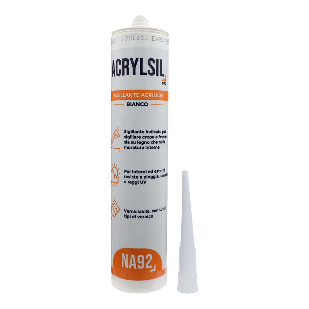 Sigillante Acrilico Verniciabile Acrylsil Pro 310 ml NA92 - Bianco