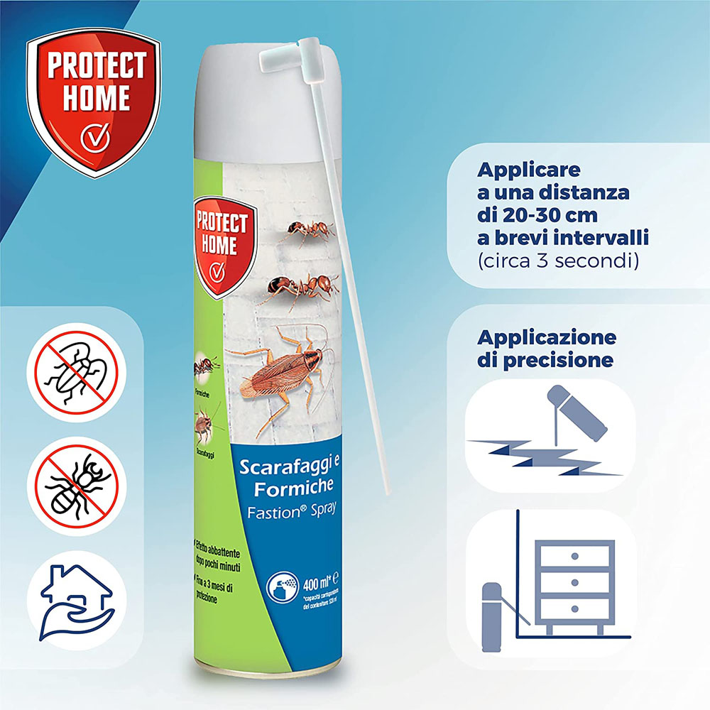 Fastion Spray Scarafaggi e Formiche 400 ml PROTECT HOME - Deltametrina