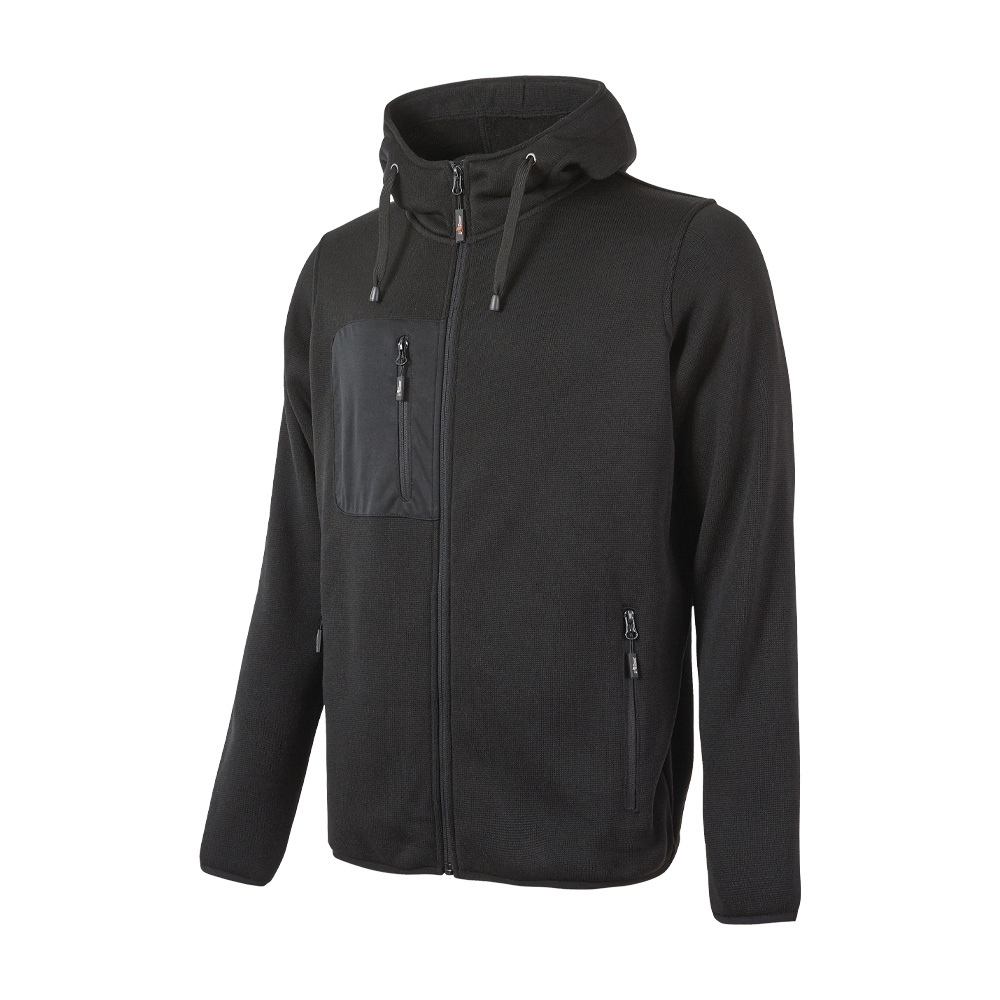Felpa full zip con cappuccio enjoy rainbow black carbon u-power - taglia l.