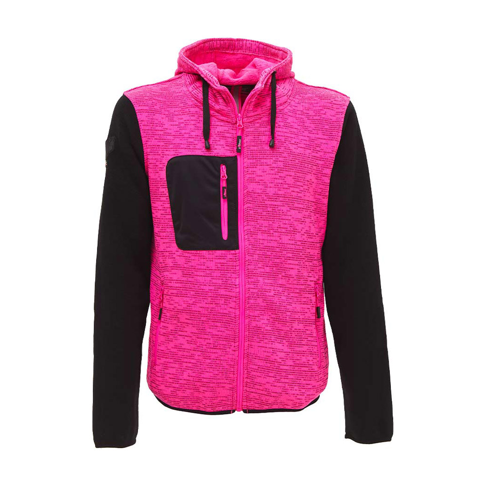 Felpa Full Zip con Cappuccio Enjoy Rainbow Lady Black Fucsia U-POWER - Taglia XS