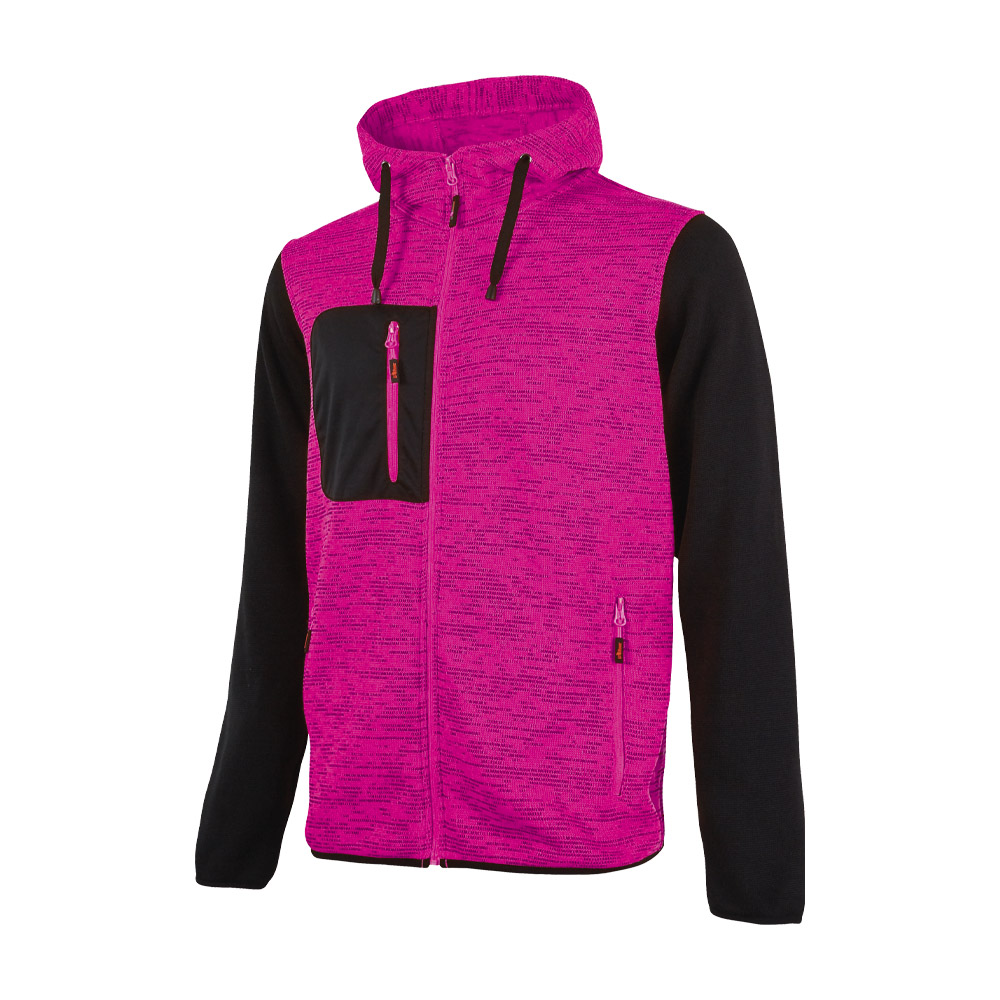 Felpa Full Zip con Cappuccio Enjoy Rainbow Lady Black Fucsia U-POWER - Taglia XS