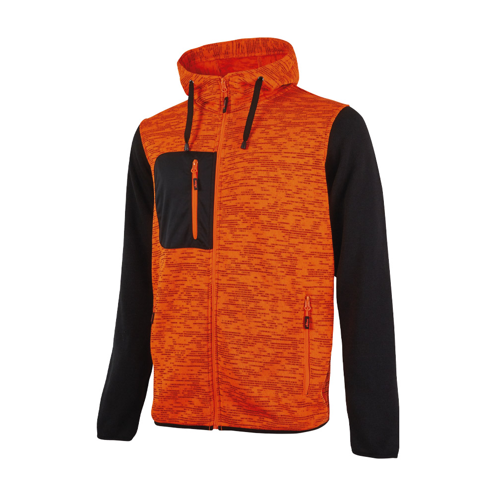 Felpa Full Zip con Cappuccio Enjoy Rainbow Orange Fluo U-POWER - Taglia M