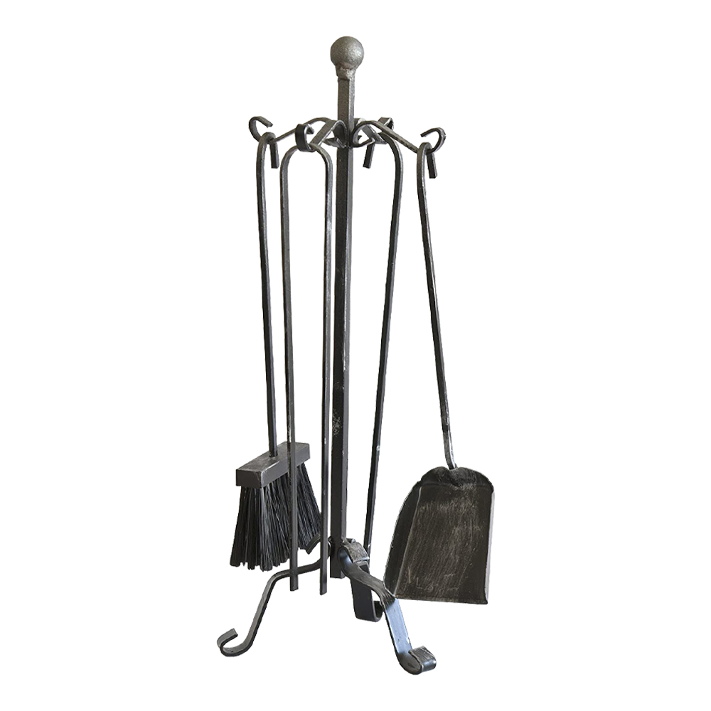 Set Camino in Acciaio Terminio 50h cm FERLIVING - con Supporto e 4 Attrezzi