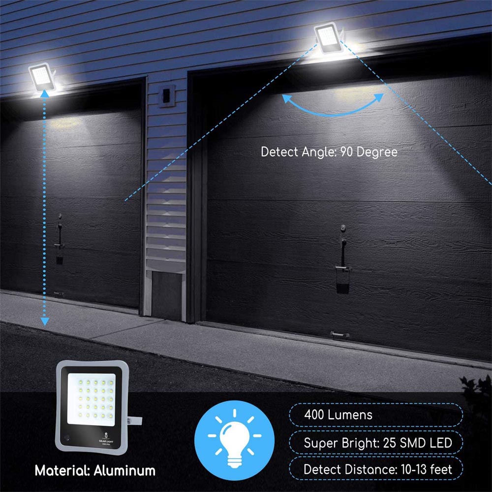 Proiettore LED 50W 6400K AIGOSTAR - Sensore, Pannello Solare e Telecomando
