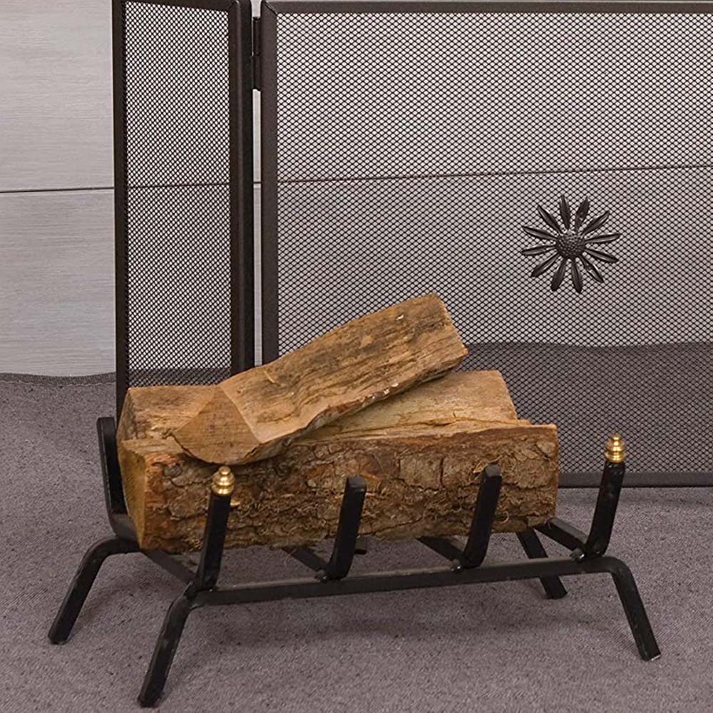 Brucialegna per Camino in Acciaio 50x35 cm FERLIVING  - Sezione 12x12 mm