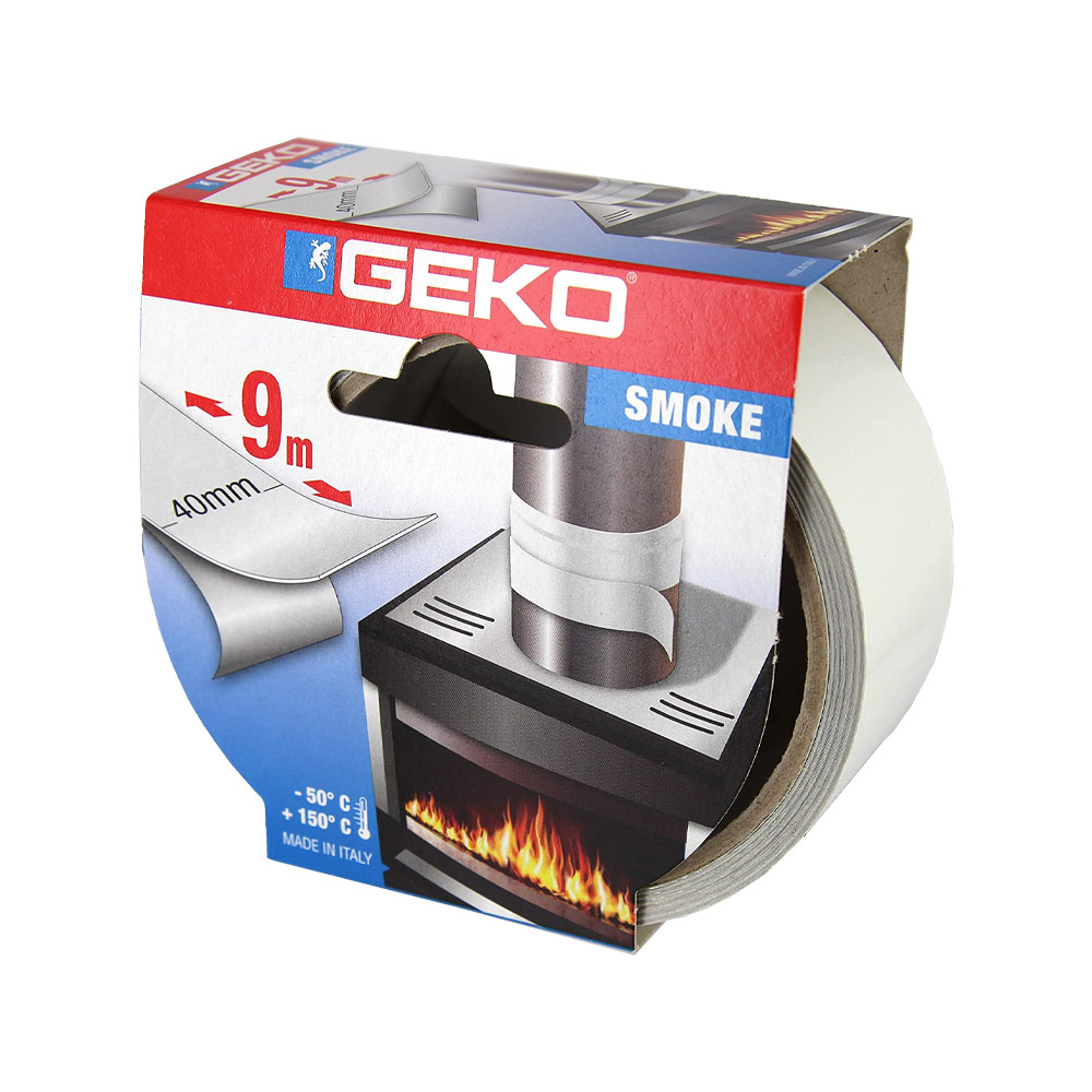 Nastro in Alluminio Alte Temperature GEKO Smoke Bianco - 9 mt x 40 mm