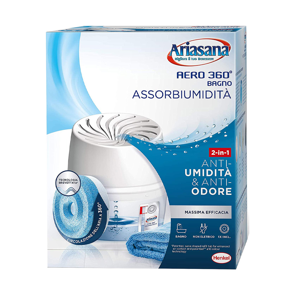 Assorbiumidit� ricaricabile kit aero 360� bagno ariasana 450 g.