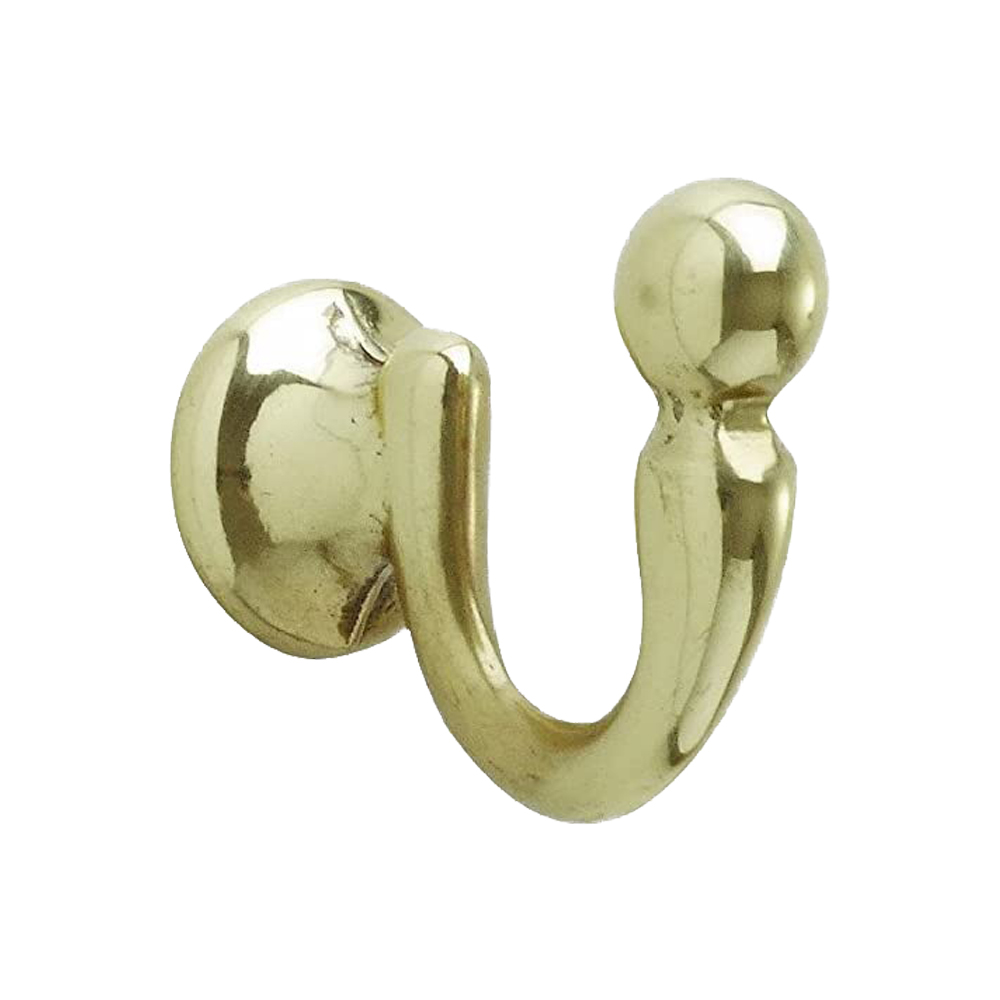 Gancio Pesante Grande Sfera per Tende 50 x 44 mm - Oro Lucido - 2 Pezzi