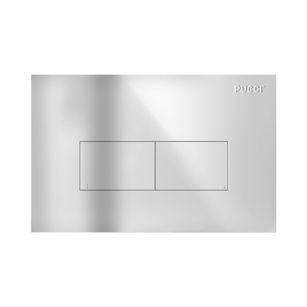 Placca per cassette di scarico eco 2 pulsanti 33x18 cm pucci - cromata.