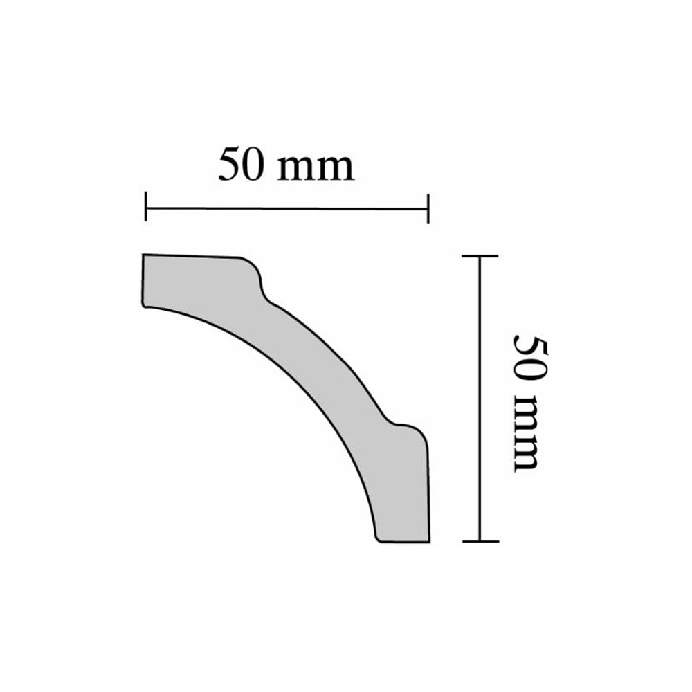 Cornice in Polistirene Estruso B7 50 x 50 mm DECOSA - 2 Metri Lineari