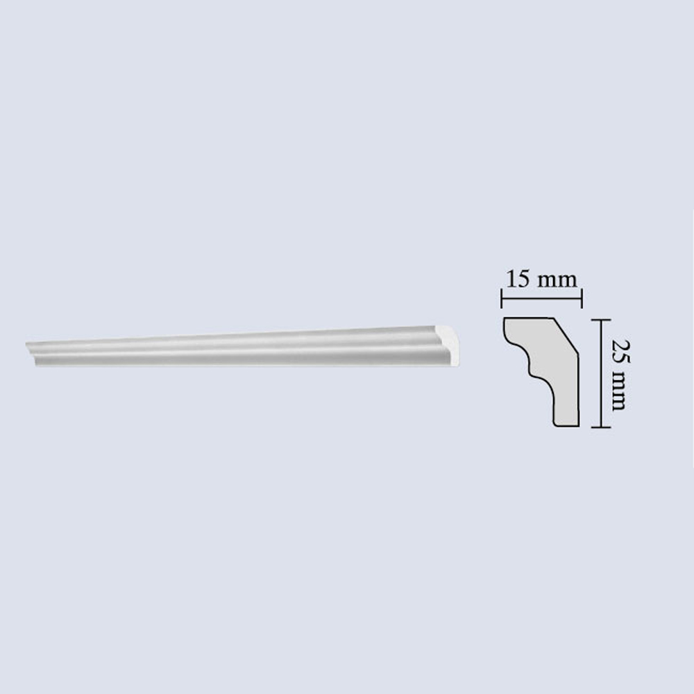 Cornice in Polistirene Estruso E25 15 x 25 mm DECOSA - 2 Metri Lineari