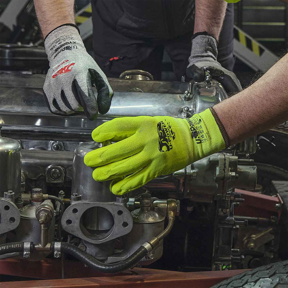 Guanti da Lavoro in Nitrile Icon Giallo Fluo U-POWER - Taglia 10