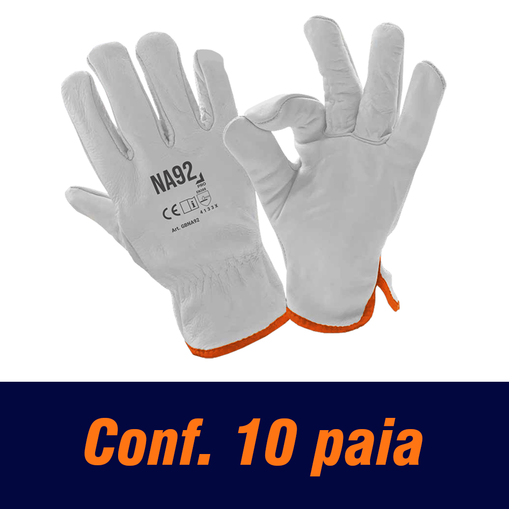 Guanti da Lavoro in Pelle Fiore di Bovino Taglia 9 NA92 PRO - Conf. 10 Paia