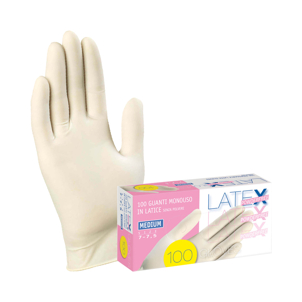 Guanti in Lattice Spessorati 0,10 mm Taglia L Bianco FERWORK - 100 Pezzi